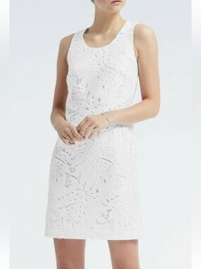 Banana Republic Leaf Lace Shift Dress Style #782614 Floral Lace Mini Dress Sz 6